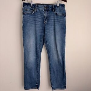 BANANA REPUBLIC Mens 33x30 Medium Wash Stretch Slim Straight Travel Jeans E15